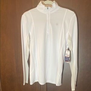 Ariat White Quarter-Zip Pullover Heat Series M